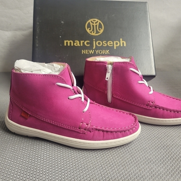 New Marc Joseph Size 12.5 Kids West Houston Bootie Pink Nubuck Leather - Picture 2 of 6
